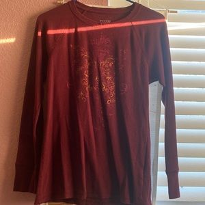 Log sleeve maroon Sonoma shirt in XS